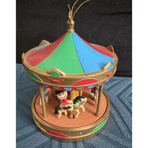 Vintage Willitts Peanuts Carousel Christmas Ornament Charlie Brown Lucy 1980s